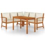 Juego comedor de jardín 4 pzas con cojines madera maciza acacia de , Conjuntos de jardín - Ref: Foro24-3154962, Precio: 578,8...