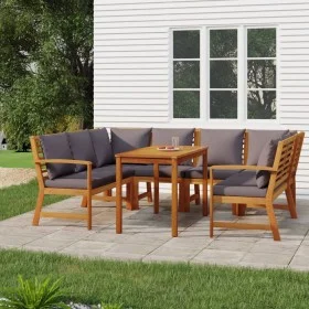 Garten Ess- und Kissenset 7-teilig massives Akazienholz von , Gartensets - Ref: Foro24-3154975, Preis: 876,02 €, Rabatt: %