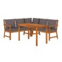 Juego comedor de jardín 4 pzas con cojines madera maciza acacia de , Conjuntos de jardín - Ref: Foro24-3154963, Precio: 574,4...