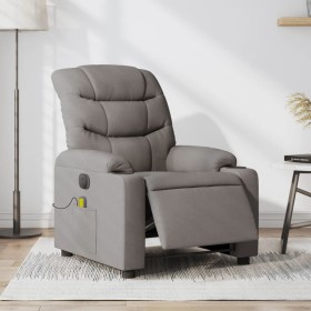 Sillón reclinable de masaje eléctrico tela gris taupe en Sillones | Comprar online en Foru.es