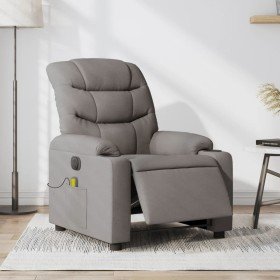 Sillón reclinable de masaje eléctrico tela gris taupe en Sillones | Comprar online en Foru.es