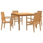 Juego de comedor para jardín 5 piezas madera maciza de teca de , Conjuntos de jardín - Ref: Foro24-3157912, Precio: 808,32 €,...
