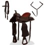 Montura occidental, cabezada y pechera cuero real 17" marrón de vidaXL, Monturas - Ref: Foro24-91349, Precio: 235,93 €, Descu...