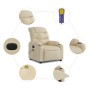 Sillón reclinable de masaje eléctrico tela color crema en Sillones | Comprar online en Foru.es