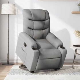 Sillón reclinable elevable de tela gris claro en Sillones | Comprar online en Foru.es