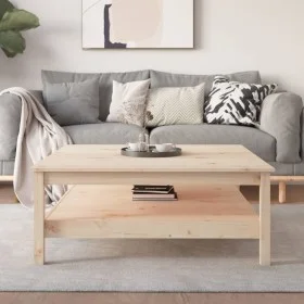 Mesa de centro de madera maciza de pino 100x100x40 cm de , Mesas de centro - Ref: Foro24-814294, Precio: 109,46 €, Descuento: %