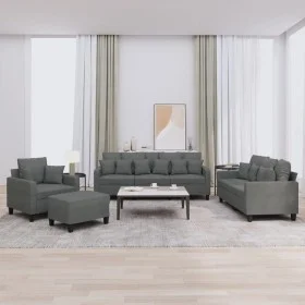 Sofagarnitur mit Kissen 4-teilig aus dunkelgrauem Stoff von , Sofas - Ref: Foro24-3201641, Preis: 643,50 €, Rabatt: %