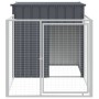 Caseta perros con corral acero galvanizado gris 110x201x110 cm en Casetas para perros | Comprar online en Foru.es