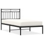 Estructura de cama con cabecero metal negro 90x190 cm de , Camas y somieres - Ref: Foro24-373683, Precio: 67,14 €, Descuento: %