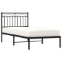 Estructura de cama con cabecero metal negro 90x190 cm de , Camas y somieres - Ref: Foro24-373683, Precio: 67,14 €, Descuento: %