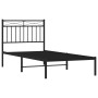 Estructura de cama con cabecero metal negro 90x190 cm de , Camas y somieres - Ref: Foro24-373683, Precio: 67,14 €, Descuento: %