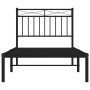 Estructura de cama con cabecero metal negro 90x190 cm de , Camas y somieres - Ref: Foro24-373683, Precio: 67,14 €, Descuento: %