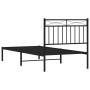 Estructura de cama con cabecero metal negro 90x190 cm de , Camas y somieres - Ref: Foro24-373683, Precio: 67,14 €, Descuento: %