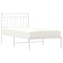 Estructura de cama de metal con cabecero blanco 90x200 cm de , Camas y somieres - Ref: Foro24-373733, Precio: 74,00 €, Descue...