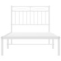 Estructura de cama de metal con cabecero blanco 90x200 cm de , Camas y somieres - Ref: Foro24-373733, Precio: 74,00 €, Descue...