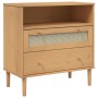 Aparador SENJA aspecto de ratán madera pino marrón 80x40x80 cm de , Aparadores - Ref: Foro24-358019, Precio: 94,53 €, Descuen...