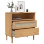 Aparador SENJA aspecto de ratán madera pino marrón 80x40x80 cm de , Aparadores - Ref: Foro24-358019, Precio: 94,53 €, Descuen...