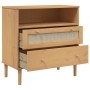 Aparador SENJA aspecto de ratán madera pino marrón 80x40x80 cm de , Aparadores - Ref: Foro24-358019, Precio: 94,53 €, Descuen...
