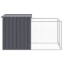 Caseta perros con corral acero galvanizado gris 110x201x110 cm en Casetas para perros | Comprar online en Foru.es