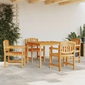 Juego de comedor para jardín 5 piezas madera maciza de teca de , Conjuntos de jardín - Ref: Foro24-3157926, Precio: 665,94 €,...