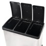 Cubo de reciclaje y basura con pedal acero inoxidable 24 L de vidaXL, Cubos de la basura y papeleras - Ref: Foro24-50601, Pre...