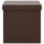Taburete con almacenaje plegable marrón PVC de , Taburetes y sillas plegables - Ref: Foro24-338781, Precio: 25,12 €, Descuent...