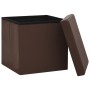 Taburete con almacenaje plegable marrón PVC de , Taburetes y sillas plegables - Ref: Foro24-338781, Precio: 25,59 €, Descuent...