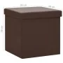 Taburete con almacenaje plegable marrón PVC de , Taburetes y sillas plegables - Ref: Foro24-338781, Precio: 25,12 €, Descuent...