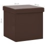 Taburete con almacenaje plegable marrón PVC de , Taburetes y sillas plegables - Ref: Foro24-338781, Precio: 25,59 €, Descuent...
