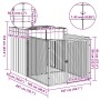 Caseta perros con corral acero galvanizado gris 110x201x110 cm en Casetas para perros | Comprar online en Foru.es