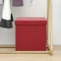Taburete con almacenaje plegable rojo vino tinto PVC de , Taburetes y sillas plegables - Ref: Foro24-338783, Precio: 25,26 €,...