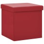 Taburete con almacenaje plegable rojo vino tinto PVC de , Taburetes y sillas plegables - Ref: Foro24-338783, Precio: 25,77 €,...