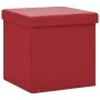 Taburete con almacenaje plegable rojo vino tinto PVC de , Taburetes y sillas plegables - Ref: Foro24-338783, Precio: 25,26 €,...