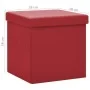 Taburete con almacenaje plegable rojo vino tinto PVC de , Taburetes y sillas plegables - Ref: Foro24-338783, Precio: 25,26 €,...