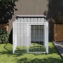 Caseta para perro con corral gris claro 110x201x110 cm acero galvanizado en Casetas para perros | Comprar online en Foru.es