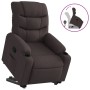Sillón reclinable elevable tela marrón oscuro en Sillones | Comprar online en Foru.es