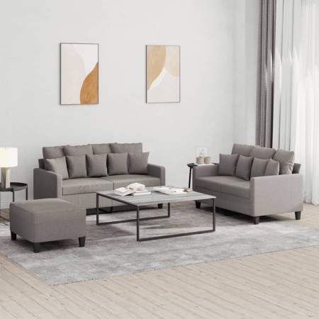 Juego de sofás con cojines 3 piezas tela gris taupe de , Sofás - Ref: Foro24-3201663, Precio: 472,76 €, Descuento: %
