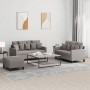 Juego de sofás con cojines 3 piezas tela gris taupe de , Sofás - Ref: Foro24-3201663, Precio: 472,76 €, Descuento: %