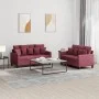 Juego de sofás con cojines 2 piezas tela rojo tinto by , Sofas - Ref: Foro24-3201654, Price: 354,13 €, Discount: %