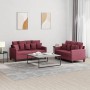 Juego de sofás con cojines 2 piezas tela rojo tinto de , Sofás - Ref: Foro24-3201654, Precio: 359,16 €, Descuento: %