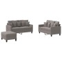 Juego de sofás con cojines 3 piezas tela gris taupe de , Sofás - Ref: Foro24-3201663, Precio: 472,76 €, Descuento: %