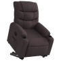 Sillón reclinable elevable tela marrón oscuro en Sillones | Comprar online en Foru.es