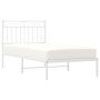 Estructura de cama de metal con cabecero blanco 90x190 cm de , Camas y somieres - Ref: Foro24-373732, Precio: 76,74 €, Descue...