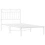 Estructura de cama de metal con cabecero blanco 90x190 cm de , Camas y somieres - Ref: Foro24-373732, Precio: 76,74 €, Descue...