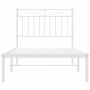 Estructura de cama de metal con cabecero blanco 90x190 cm de , Camas y somieres - Ref: Foro24-373732, Precio: 76,74 €, Descue...