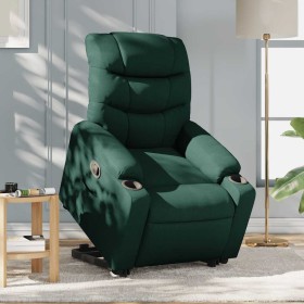 Sillón reclinable elevable tela verde oscuro en Sillones | Comprar online en Foru.es