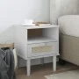 Mesita noche SENJA aspecto ratán madera pino blanco 40x35x48 cm de , Mesitas de noche - Ref: Foro24-358011, Precio: 53,07 €, ...