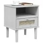 Mesita noche SENJA aspecto ratán madera pino blanco 40x35x48 cm de , Mesitas de noche - Ref: Foro24-358011, Precio: 53,07 €, ...