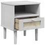 Mesita noche SENJA aspecto ratán madera pino blanco 40x35x48 cm de , Mesitas de noche - Ref: Foro24-358011, Precio: 53,07 €, ...