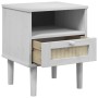 Mesita noche SENJA aspecto ratán madera pino blanco 40x35x48 cm de , Mesitas de noche - Ref: Foro24-358011, Precio: 53,63 €, ...